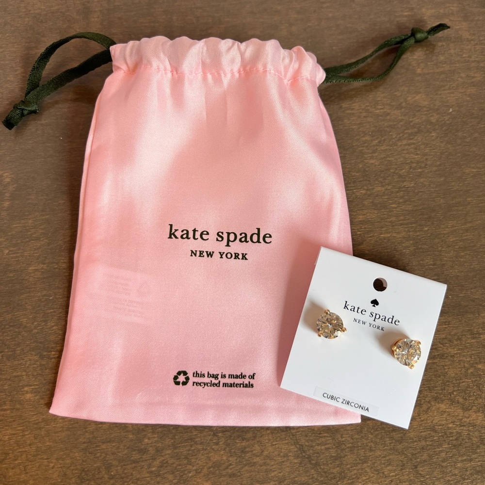 NWT Kate Spade Diamond Earrings Studs Post Back